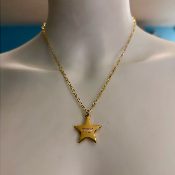 Coach Gold Reversible Layered Star Pendant 18k/.925 Necklace - Picture 7 of 16